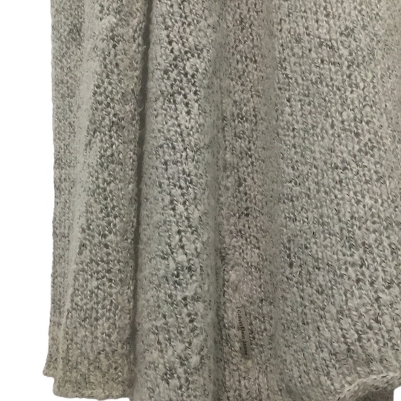Calvin Klein Jeans open knit cardigan, shawl, size medium, gray, black thread - Picture 7 of 11